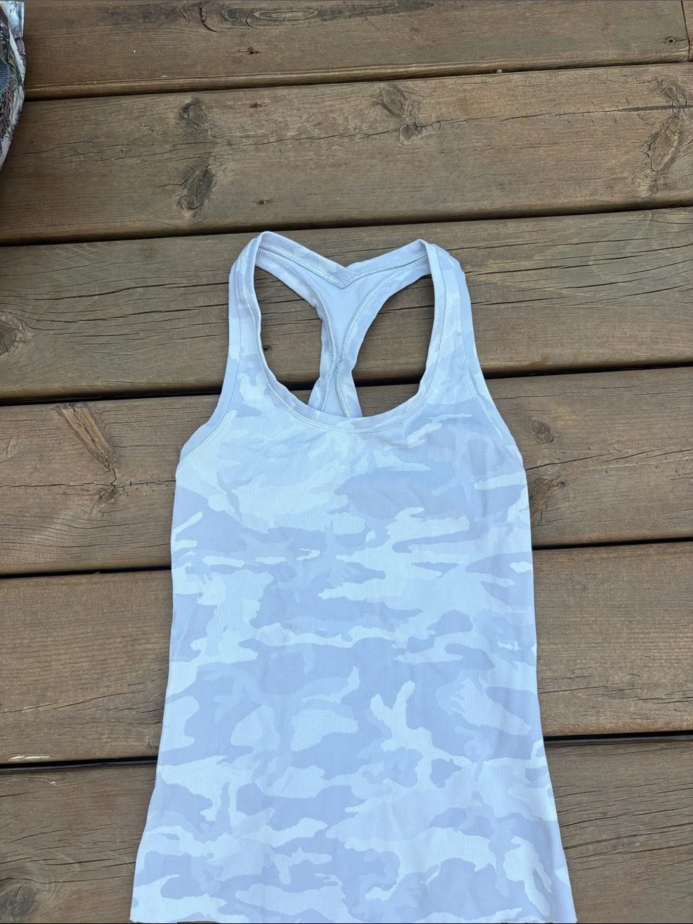 Lululemon White Camo Racerback Tank Top